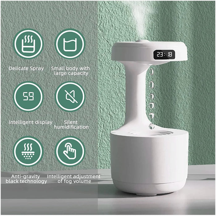 800Ml Water Drop Air Humidifier With Anti-Gravity and Essential Oil Diffuser - Overrask.no