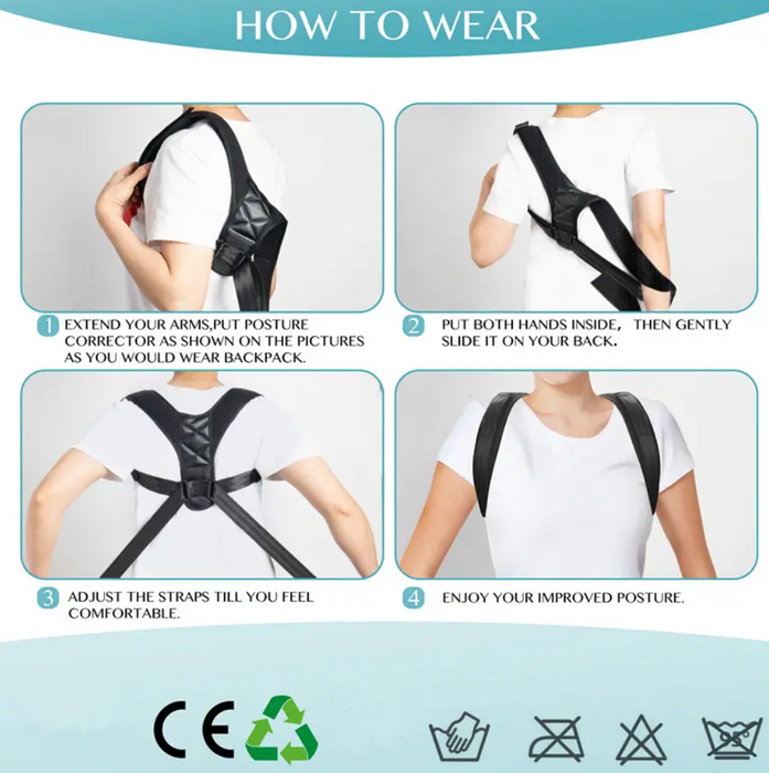 Justerbar Holdningskorrigerende Ryggstøtte vest og rygg holdningsvest - Overrask.no