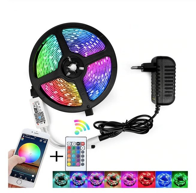 5 meter Led strips med WIFI og Bluetooth App - Overrask.no
