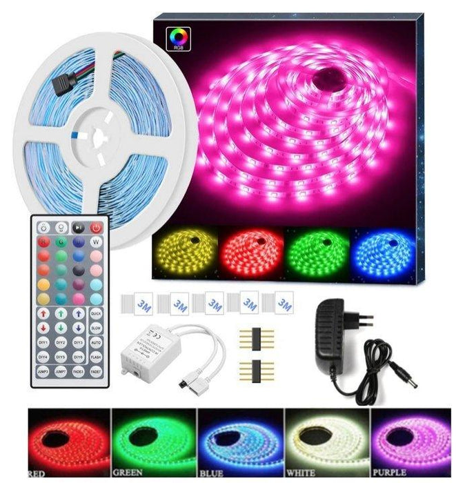 5M - 10 meters Led strips5 - 10 meters RGB LEDlist med fjernkontroll, vanntett klasse IP65, Super god IR-Switch. Komplett LED strips sett, av topp kvalitet med 300 led lys per meter - Se selsmart interiøroverrask.noOverrask.nonull