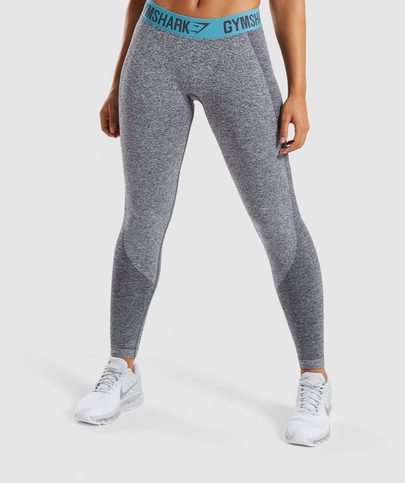 Gymshark Flex Leggings - Charcoal Marl/Dusky TealCombining our signature seamless knit with superior, sculpting design.• Figure-enhancing contours• Elasticated jacquard waistband• DRY technology• 56% Nylon, 41% Poltights & leggingsoverrask.noOverrask.nonull