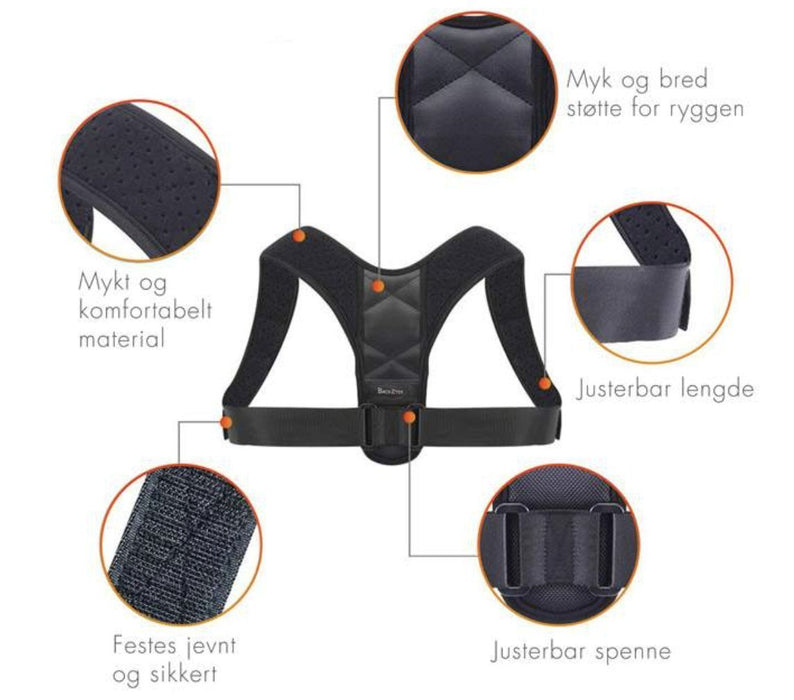 Ryggstøtte vest og rygg Holdningsvest - Overrask.no