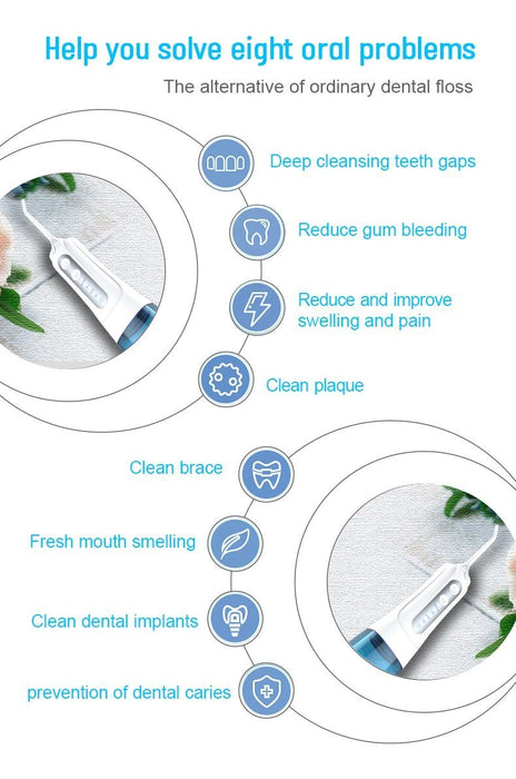 Teeth Cleaner Munndusj og Power floss tannrengjørings sett - Overrask.no