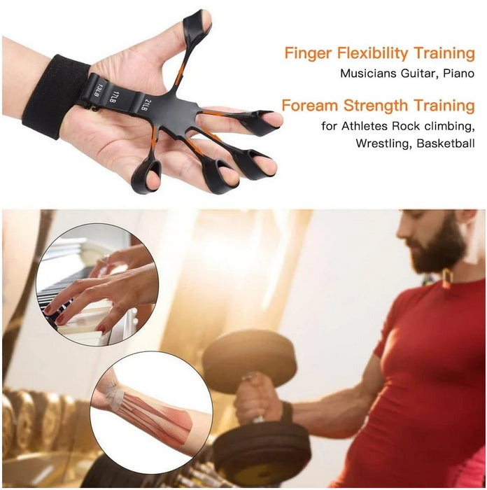 2 stk Grip & Finger Strengthener med 6 motstander