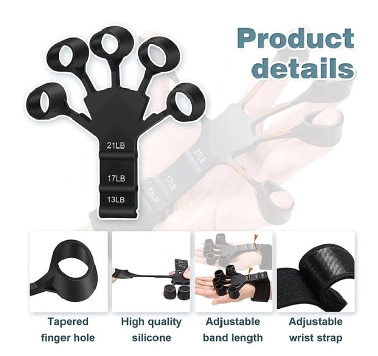 2 stk Grip & Finger Strengthener med 6 motstander