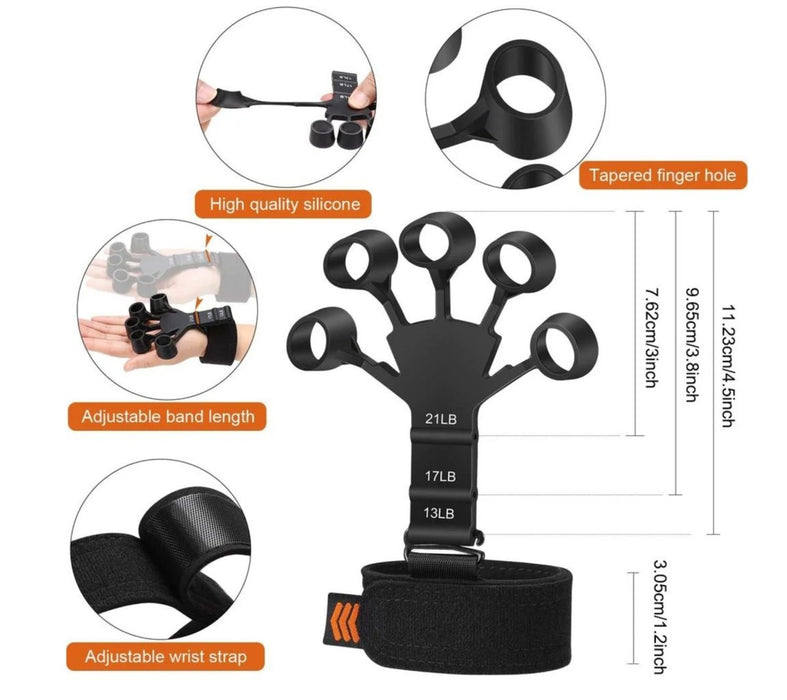 2 stk Grip & Finger Strengthener med 6 motstander