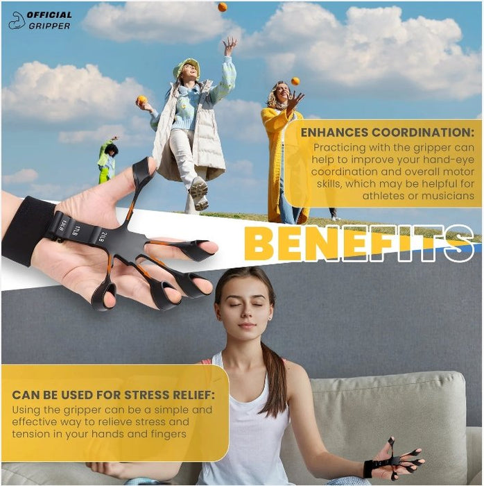 2 stk Grip & Finger Strengthener med 6 motstander