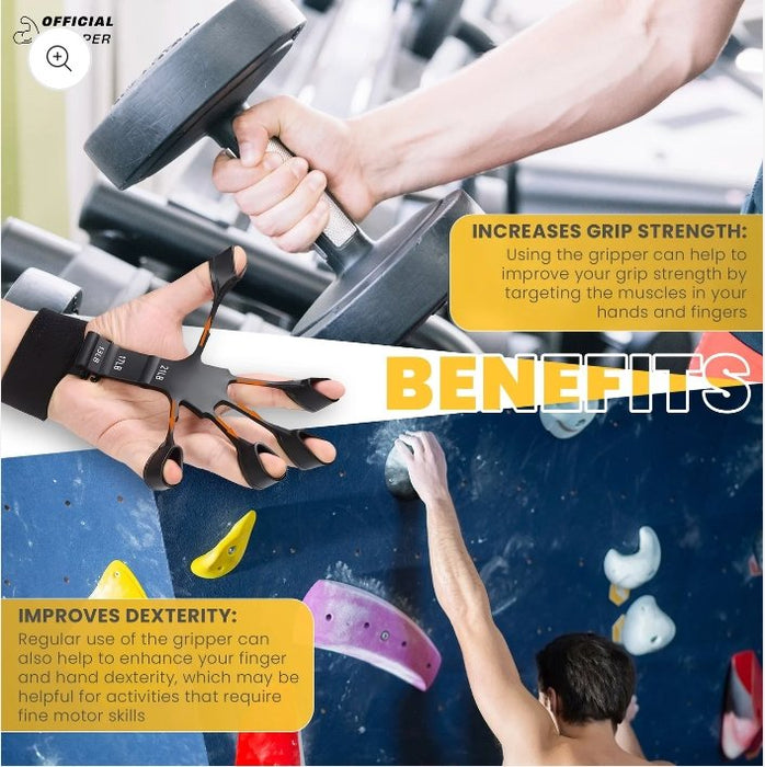 2 stk Grip & Finger Strengthener med 6 motstander