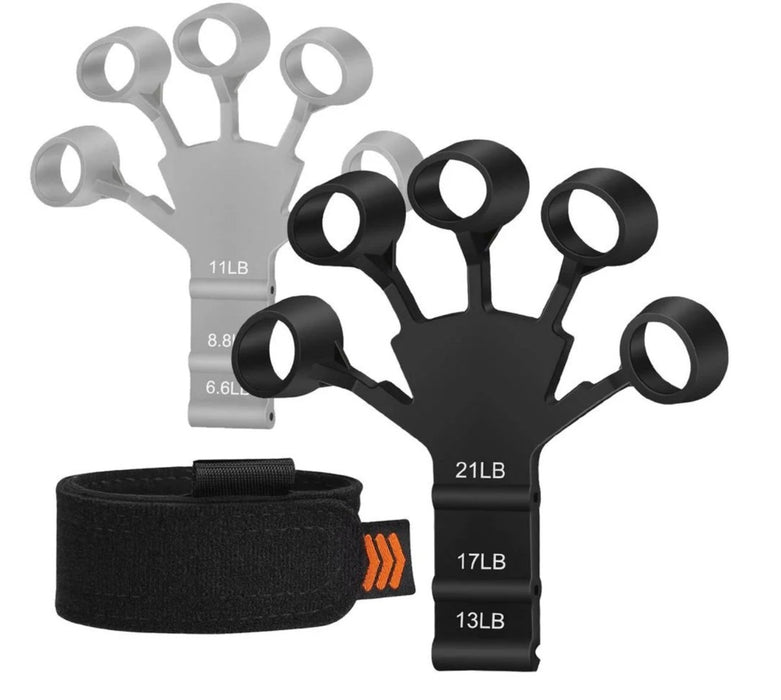 2 stk Grip & Finger Strengthener med 6 motstander