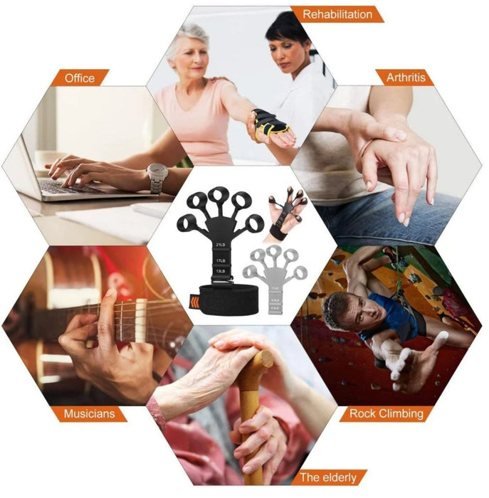 2 stk Grip & Finger Strengthener med 6 motstander