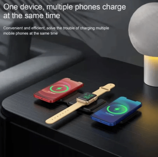 3 - i - 1 sammenleggbar trådløs lader til iPhone og Android - Overrask.no