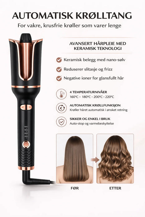 Automatisk krølltang | Skånsom styling for din hårtype - Overrask.no