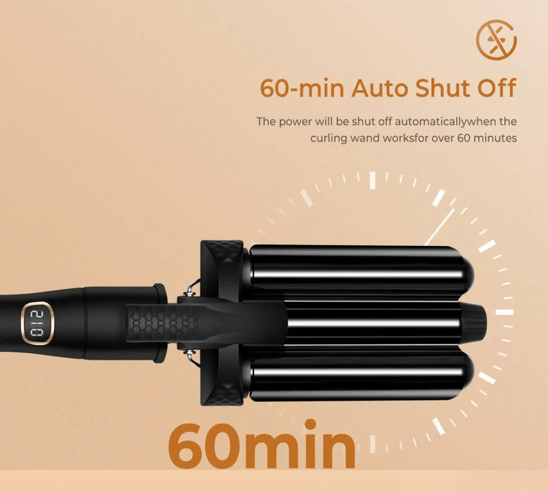 6 - i - 1 Wave Curler Professional Curling Wand Set, Instant Heat Up - Overrask.no