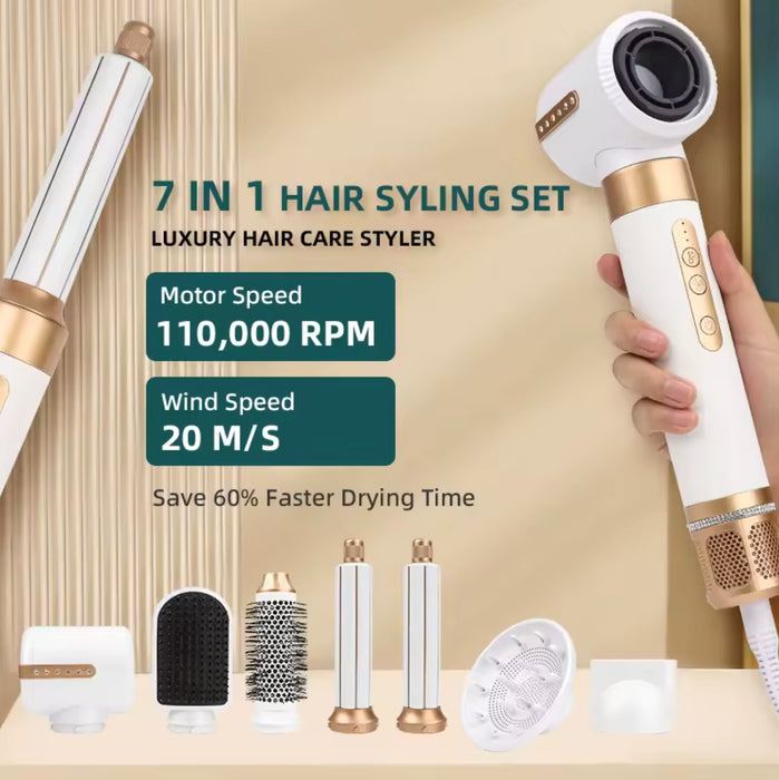 7-i-1 Hair Styler Premium med Airwrap, airflow og hårføner - Overrask.no