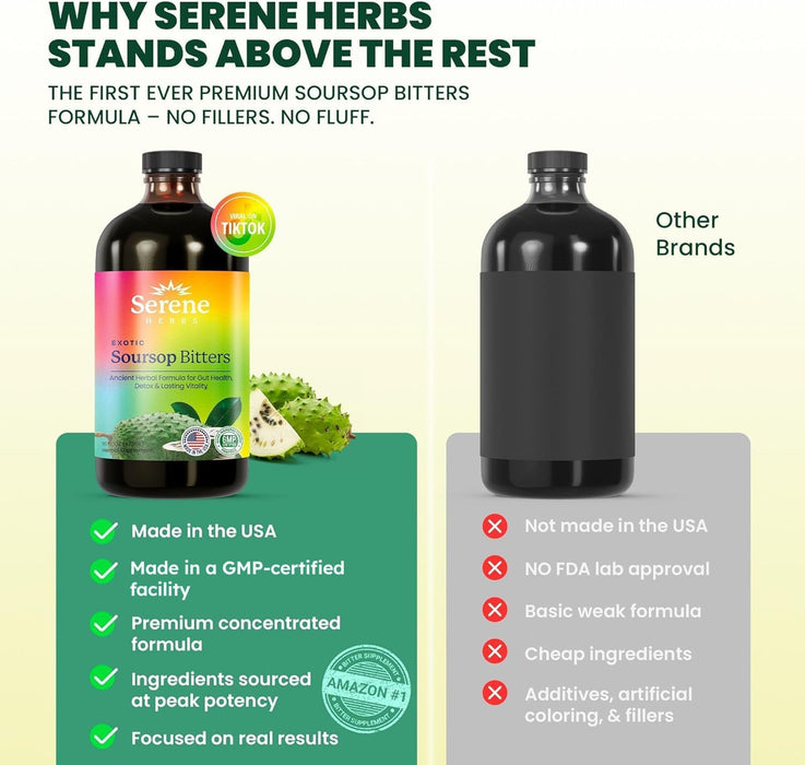 Soursop Bitters Liquid | Daglig urtestøtte for fordøyelse, energi og vitalitet