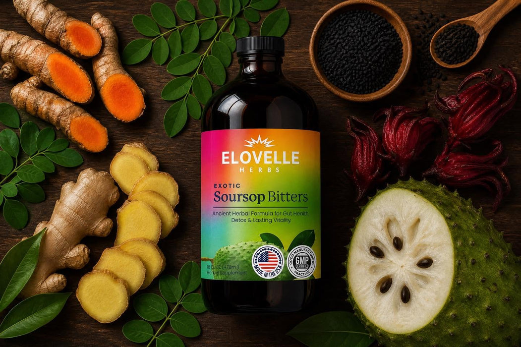 Soursop Bitters Liquid | Daglig urtestøtte for fordøyelse, energi og velvære - Overrask.no