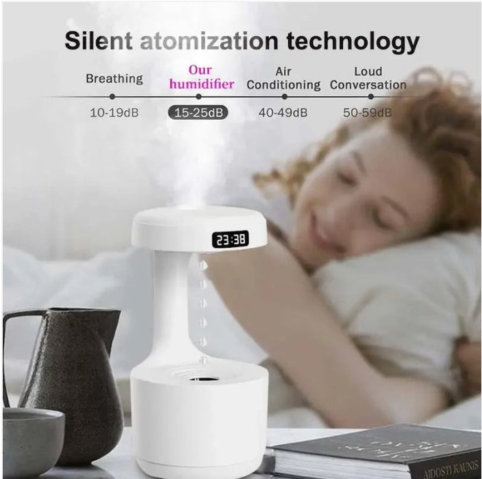 800Ml Water Drop Air Humidifier With Anti-Gravity and Essential Oil Diffuser - Overrask.no