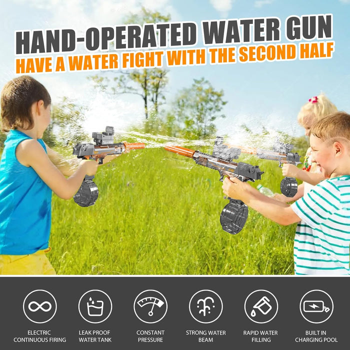 Elektrisk vannpistol med LED-lys og lang rekkevidde