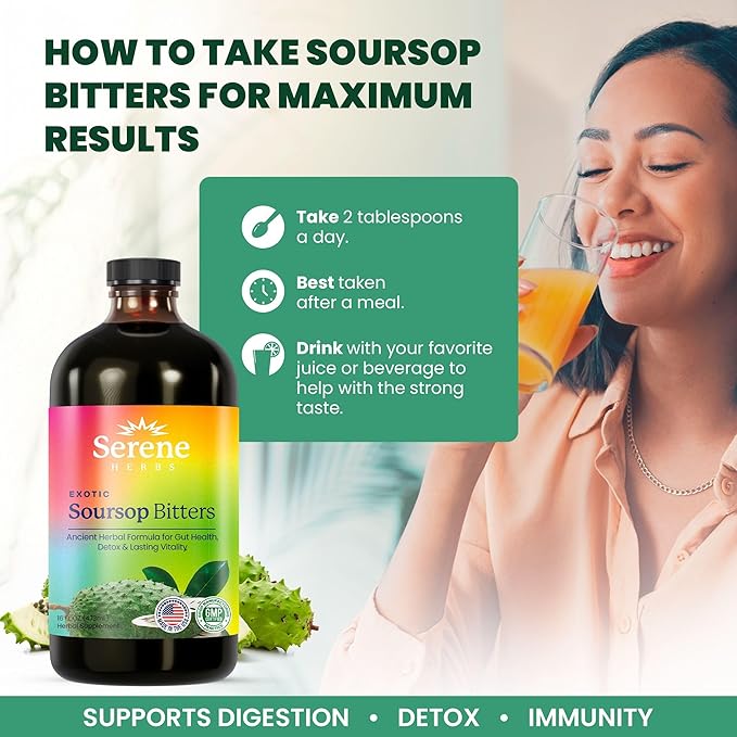 Soursop Bitters Liquid | Daglig urtestøtte for fordøyelse, energi og vitalitet