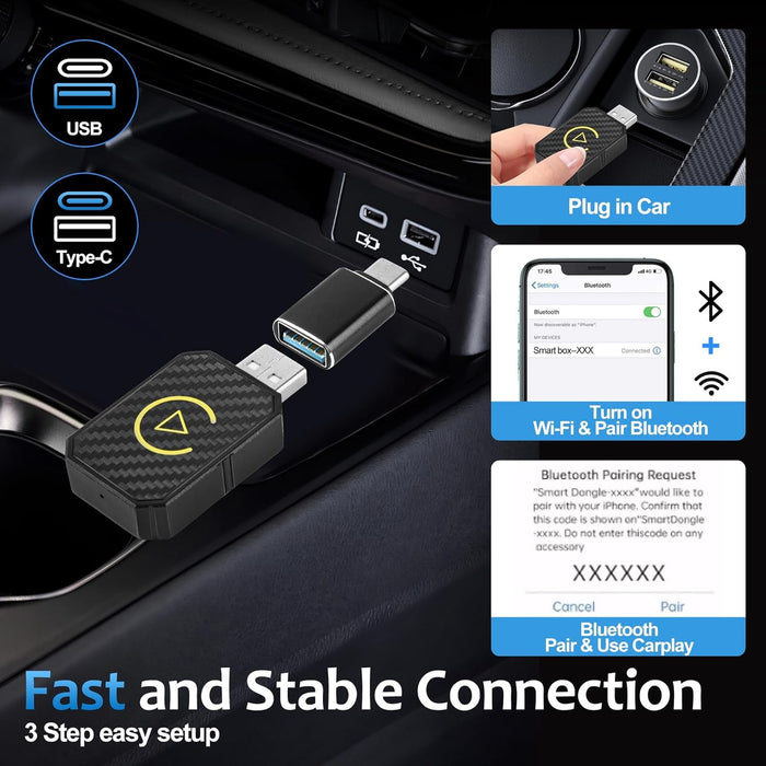 2-i-1 CarPlay og Android Auto-adapter