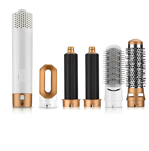 Alt-i-ett hårstyler med 5 utskiftbare hoder og elegant etui
