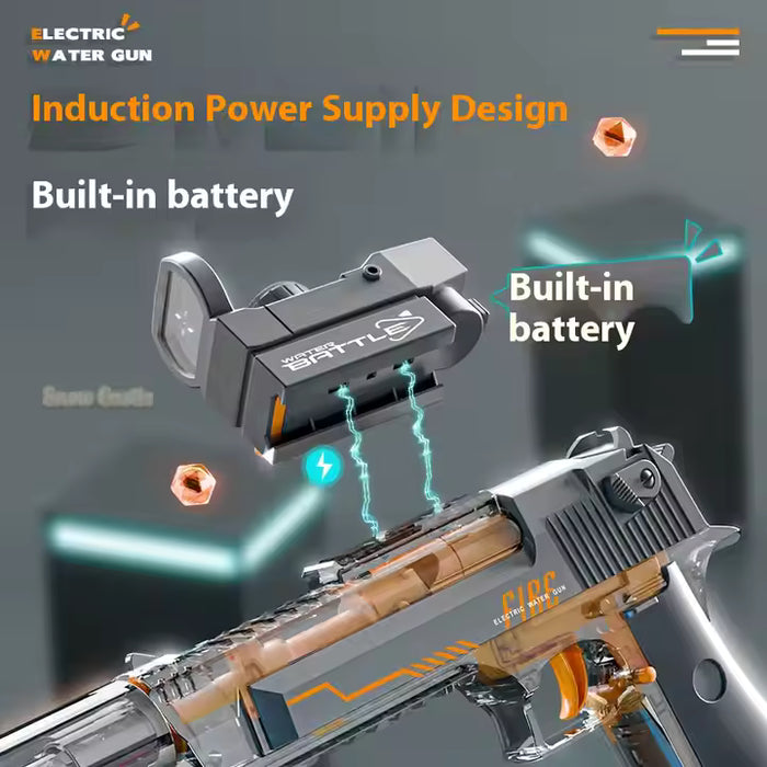 Elektrisk vannpistol med LED-lys og lang rekkevidde