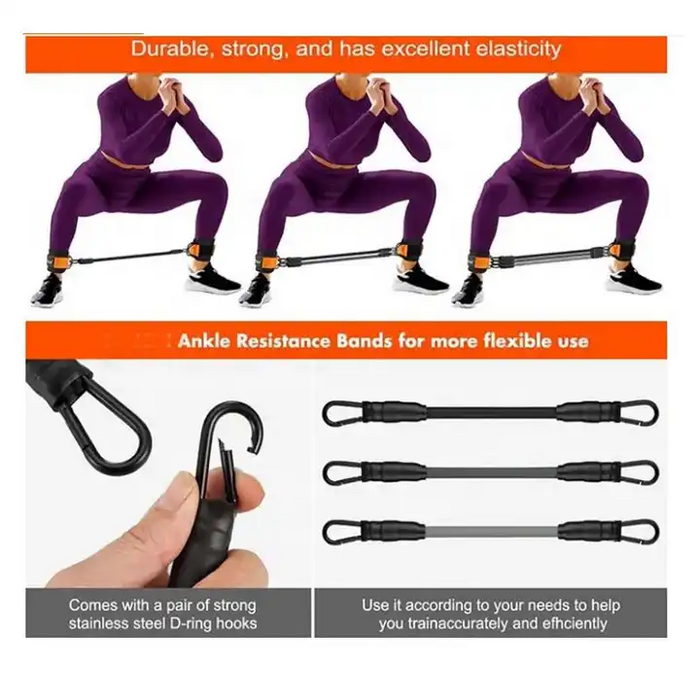 Ankelmansjetter og Motstandsbånd for Glutes, Ben og Core