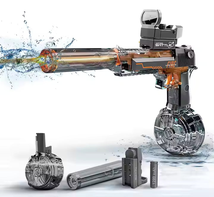 Elektrisk vannpistol med LED-lys og lang rekkevidde