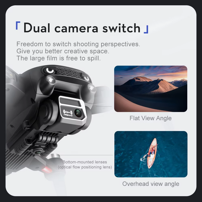 Quadcopter Drone med GPS, 4K Kamera og Smartbane-funksjon