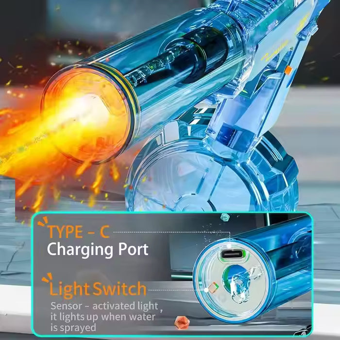 Elektrisk vannpistol med LED-lys og lang rekkevidde