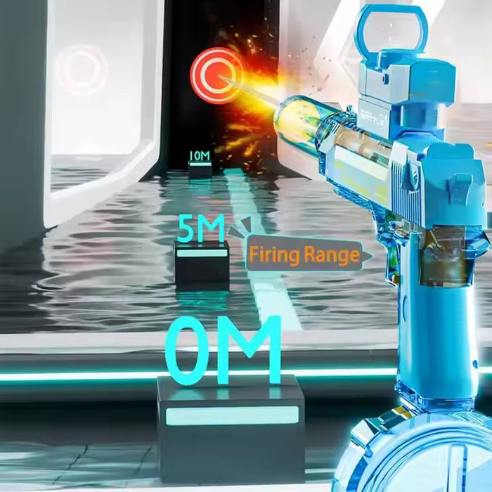 Elektrisk vannpistol med LED-lys og lang rekkevidde