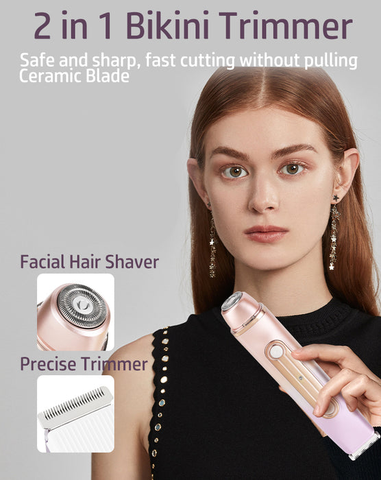 Skånsom 2-i-1 Epilator, Barberhøvel og Bikini-Trimmer