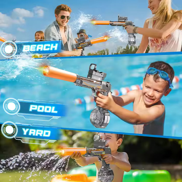 Elektrisk vannpistol med LED-lys og lang rekkevidde