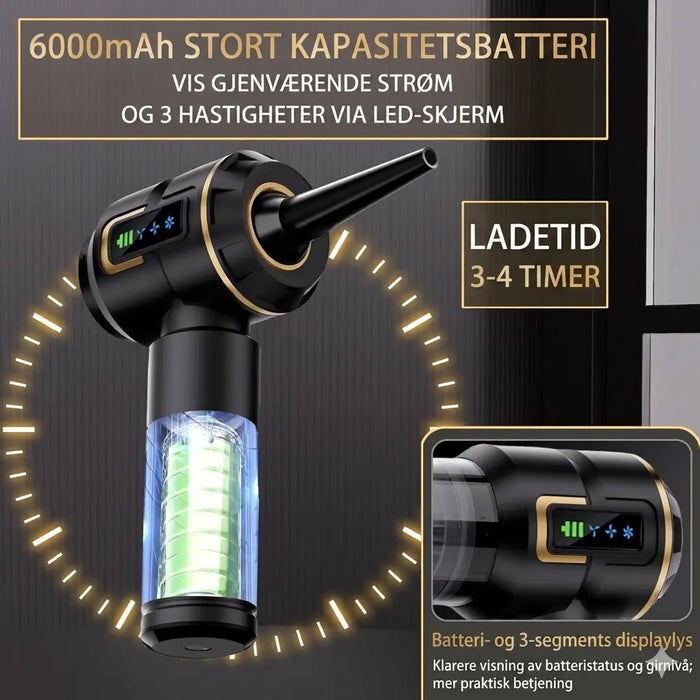 Trådløs bilstøvsuger | Kompakt design med USB-C lading - Overrask.no