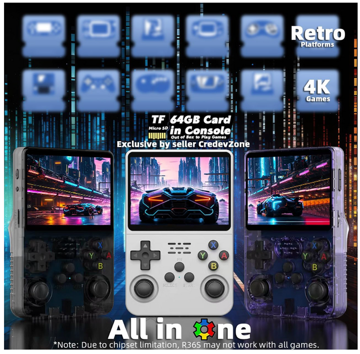 R36S 128GB Retro Handheld Video Game Console Open Source