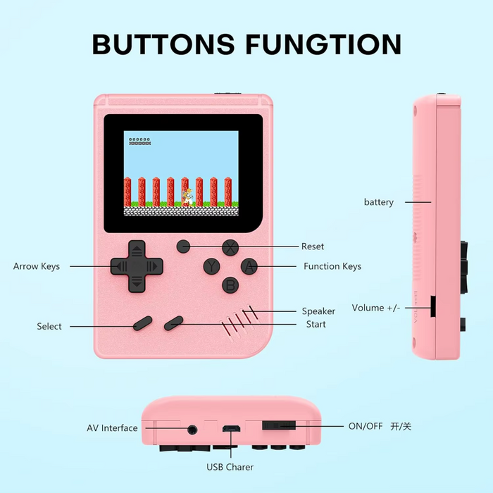 Pocketboy 500-i-1 Retro Video spillkonsoll