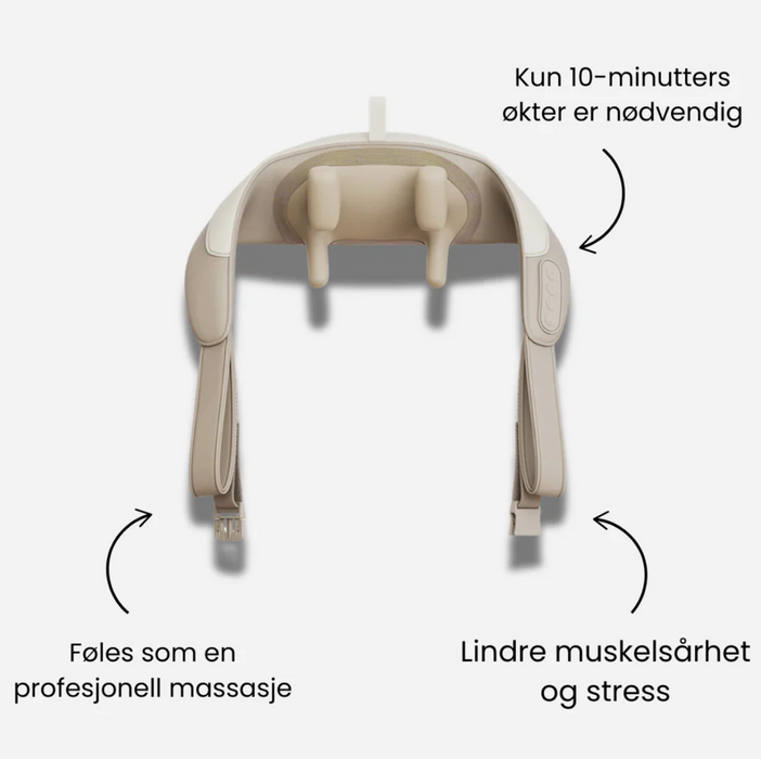 Nakkemassasje apparat for skuldre og nakke med varme