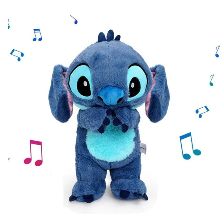 Kawaii Stitch Plush Doll med avslappende musikk og pustefunksjon - Overrask.no