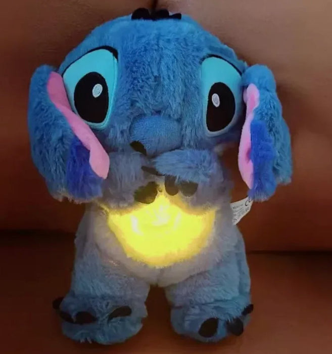 Kawaii Stitch Plush Doll med avslappende musikk og pustefunksjon - Overrask.no