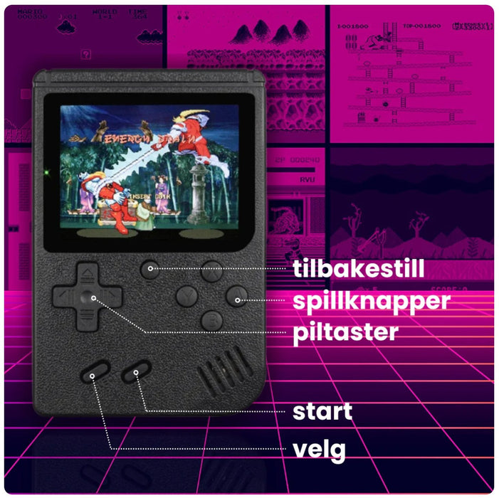 Pocketboy 500 - i - 1 Retro Video spillkonsoll - Overrask.no