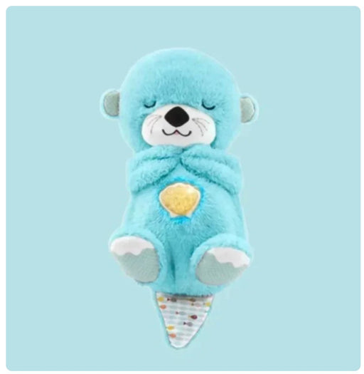 Pustende Otter Teddybjørn bamse med lys på magen - Overrask.no