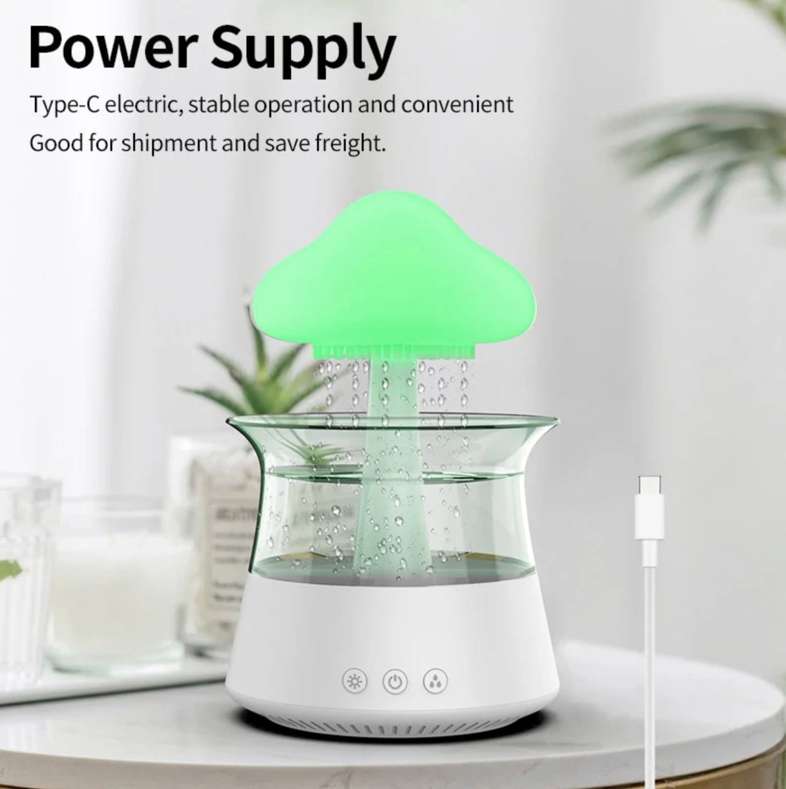 Cloud Humidifier Diffuser with Water Drip, Drops and Mushroom — Overrask.no