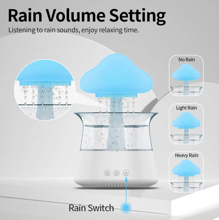 Rain Cloud Humidifier Diffuser with Water Drip, Drops and Mushroom Rain Cloud design - Overrask.no