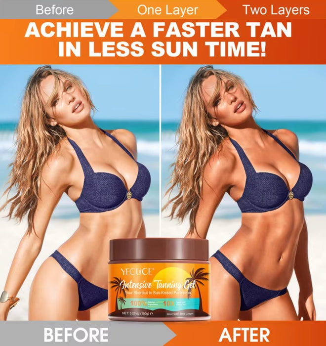 Tanning Gel for naturlig tanning, 150g til soling eller solarium - Overrask.no