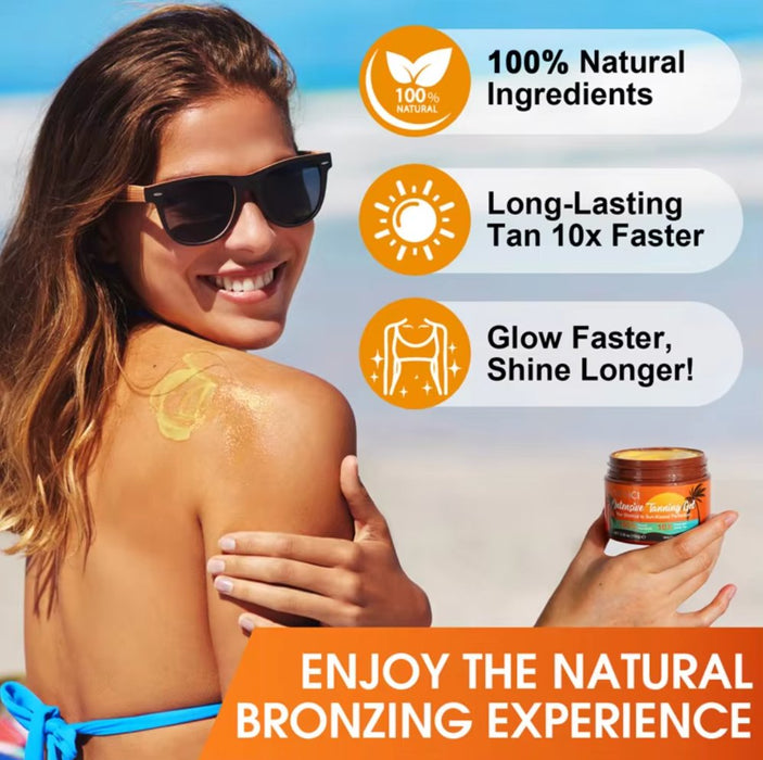 Tanning Gel for naturlig tanning, 150g til soling eller solarium - Overrask.no