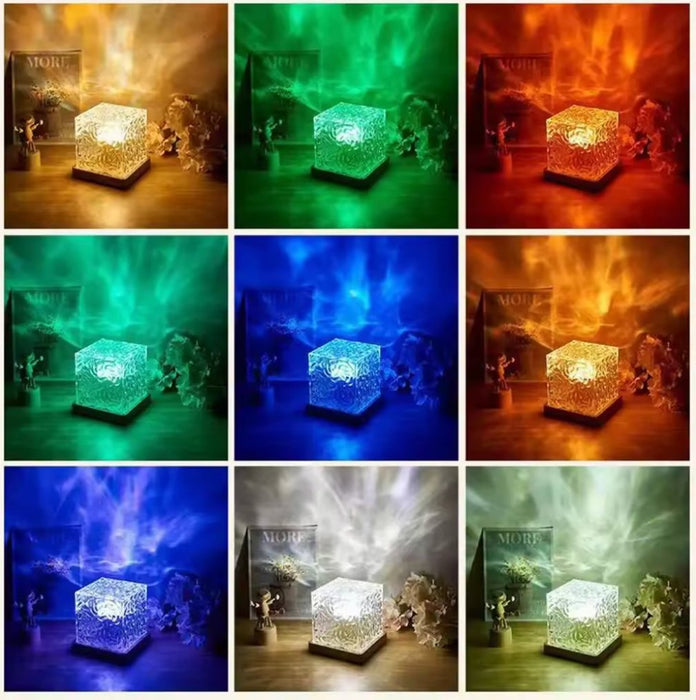 Water wave galaxy projector and Dynamic galaxy cube lamp - Overrask.no