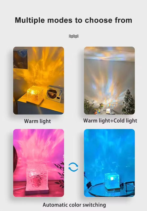 Water wave galaxy projector and Dynamic galaxy cube lamp - Overrask.no