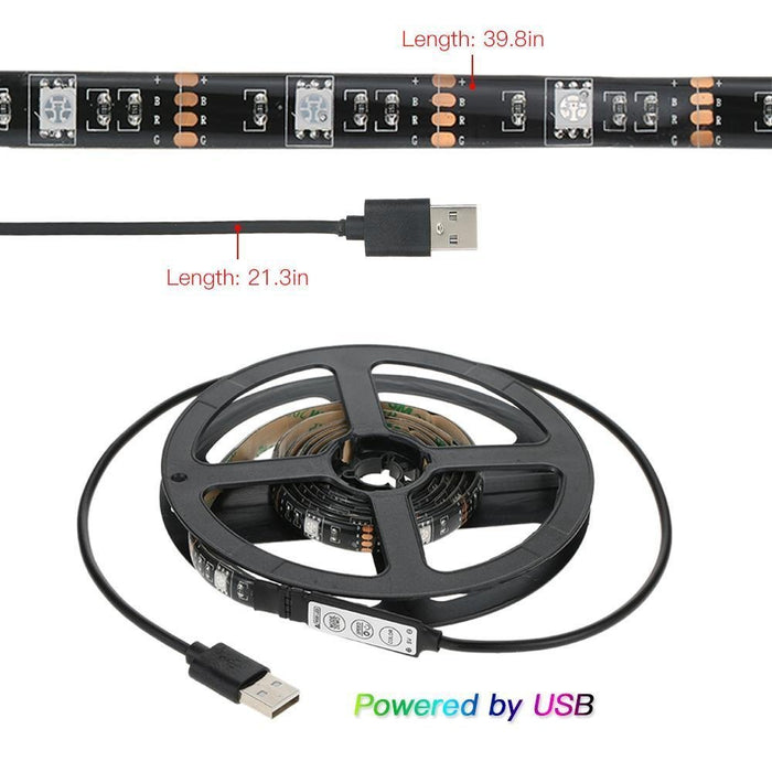 1M TV Ledlys Lights med USB kabel - Overrask.no
