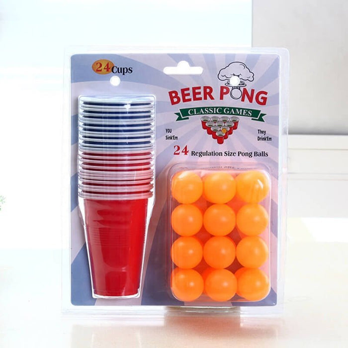 24 Orginale Beer Pong kopper med 6 Ping Pong baller - Overrask.no
