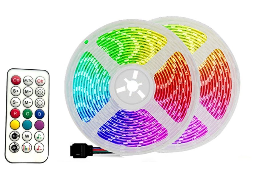 5 meter Rainbow LED Strips Regnbue farger Music Sync - Twinkly Strings - Overrask.no